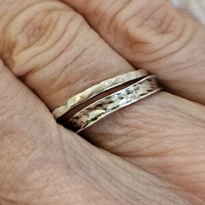 Silpada Hammered Silver Ring Set Size 5
